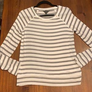 White/black long sleeve shirt, size medium